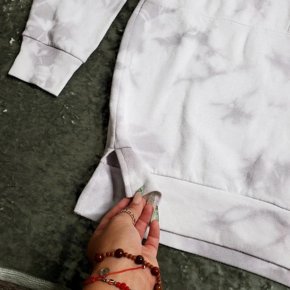 PINK By Victoria's Secret Grey Tie Dye Half Zip Sweater - Picture 4 of 8